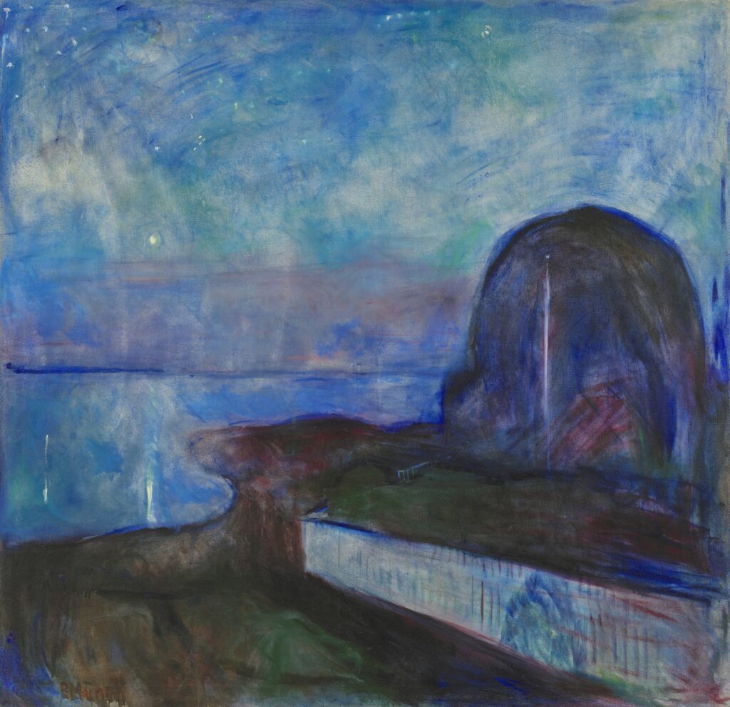Starry Night (1893) by Edvard Munch. Original from The Getty. Digitally enhanced by rawpixel.